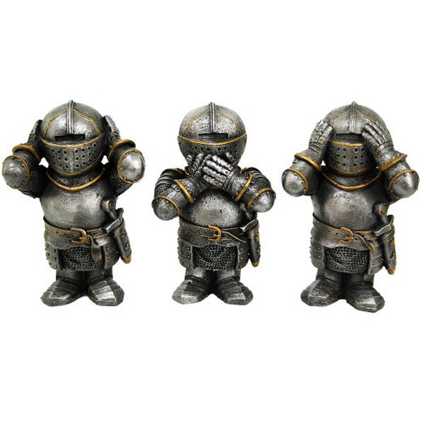 See Hear Speak No Evil Knights Figurines Whimsical Statues